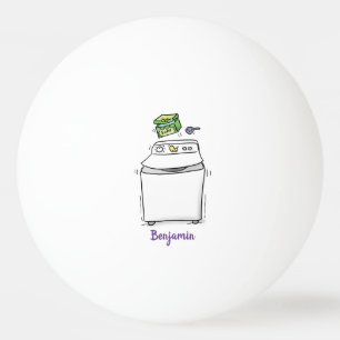 Cartoon-Illustration für die niedliche Waschmaschi Tischtennisball