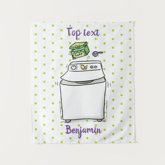 Cartoon-Illustration für die niedliche Waschmaschi Wandteppich (Vorderseite)