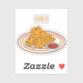 Cartoon-Illustration für gefrorenes Huhn Aufkleber (Blatt)