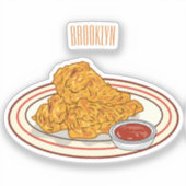 Cartoon-Illustration für gefrorenes Huhn Aufkleber (Vorderseite)