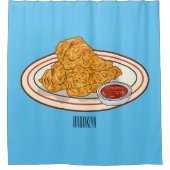 Cartoon-Illustration für gefrorenes Huhn Duschvorhang (Vorderseite)