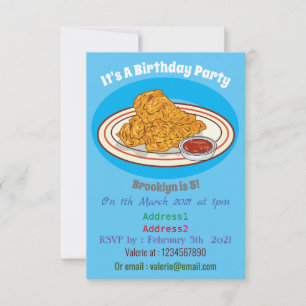 Cartoon-Illustration für gefrorenes Huhn Einladung