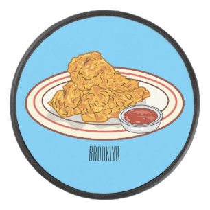 Cartoon-Illustration für gefrorenes Huhn Eishockey Puck