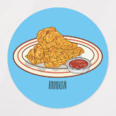 Cartoon-Illustration für gefrorenes Huhn Etiketten (Design 2)