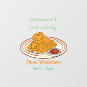 Cartoon-Illustration für gefrorenes Huhn Fensteraufkleber (Blatt)