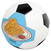 Cartoon-Illustration für gefrorenes Huhn Fußball (Dreiviertel)