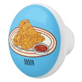 Cartoon-Illustration für gefrorenes Huhn Keramikknauf (Rechts)