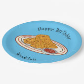 Cartoon-Illustration für gefrorenes Huhn Pappteller (Schrägansicht)