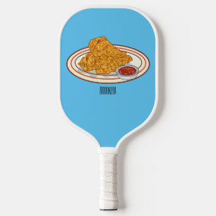 Cartoon-Illustration für gefrorenes Huhn Pickleball Schläger