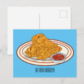 Cartoon-Illustration für gefrorenes Huhn Postkarte (Vorne/Hinten)