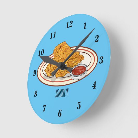 Cartoon-Illustration für gefrorenes Huhn Runde Wanduhr (Winkel)