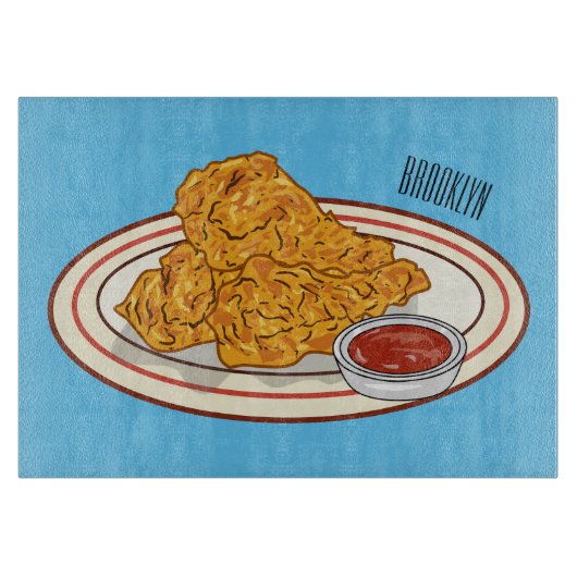 Cartoon-Illustration für gefrorenes Huhn Schneidebrett (Vorderseite)