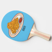 Cartoon-Illustration für gefrorenes Huhn Tischtennis Schläger (Seitenansicht)