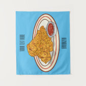 Cartoon-Illustration für gefrorenes Huhn Wandteppich (Vorderseite)