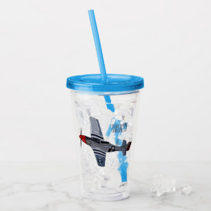 Cartoon-Illustration für Kampfbomber Acryltrinkbecher