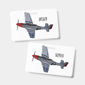 Cartoon-Illustration für Kampfbomber Ausweis (Vorder- & Rückseite)