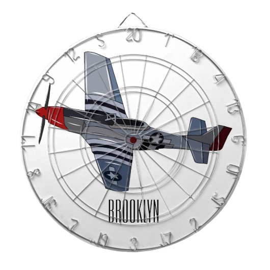 Cartoon-Illustration für Kampfbomber Dartscheibe (vorne)