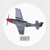 Cartoon-Illustration für Kampfbomber Etiketten (Design 2)