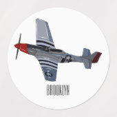 Cartoon-Illustration für Kampfbomber Etiketten (Design 1)