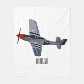 Cartoon-Illustration für Kampfbomber Fleecedecke (Vorderseite)