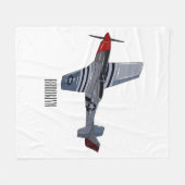 Cartoon-Illustration für Kampfbomber Fleecedecke (Vorderseite (Horizontal))