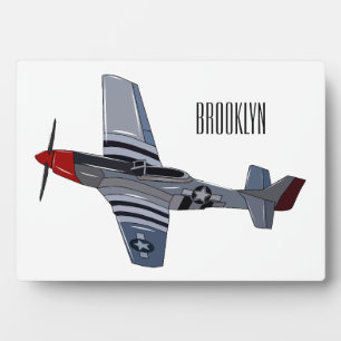 Cartoon-Illustration für Kampfbomber Fotoplatte