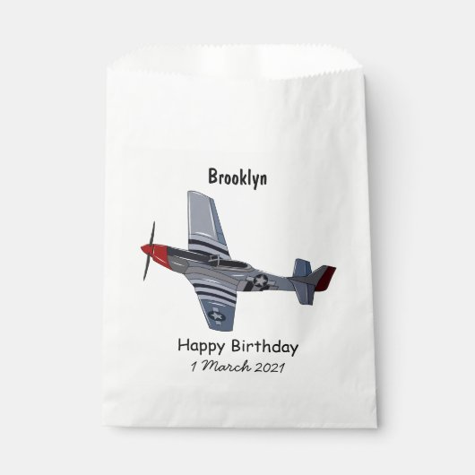 Cartoon-Illustration für Kampfbomber Geschenktütchen (Vorderseite)