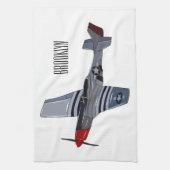 Cartoon-Illustration für Kampfbomber Geschirrtuch (Vertikal)