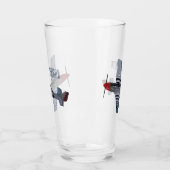 Cartoon-Illustration für Kampfbomber Glas (Links)