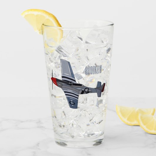 Cartoon-Illustration für Kampfbomber Glas (Vorderseite Ice)
