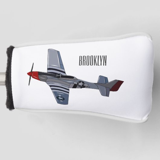 Cartoon-Illustration für Kampfbomber Golf Headcover (Vorderseite)