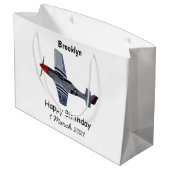 Cartoon-Illustration für Kampfbomber Große Geschenktüte (Rückseite Schrägansicht)