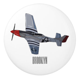 Cartoon-Illustration für Kampfbomber Keramikknauf