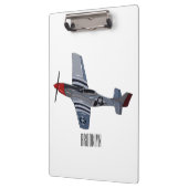 Cartoon-Illustration für Kampfbomber Klemmbrett (Links)