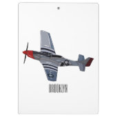 Cartoon-Illustration für Kampfbomber Klemmbrett (Rückseite)