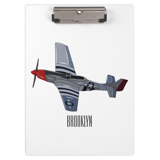 Cartoon-Illustration für Kampfbomber Klemmbrett (Vorderseite)