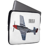Cartoon-Illustration für Kampfbomber Laptopschutzhülle (Vorne Rechts)