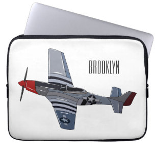 Cartoon-Illustration für Kampfbomber Laptopschutzhülle