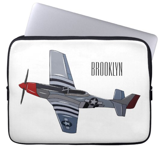 Cartoon-Illustration für Kampfbomber Laptopschutzhülle (Vorderseite)