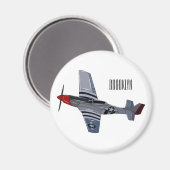 Cartoon-Illustration für Kampfbomber Magnet (Vorderseite/Rückseite)