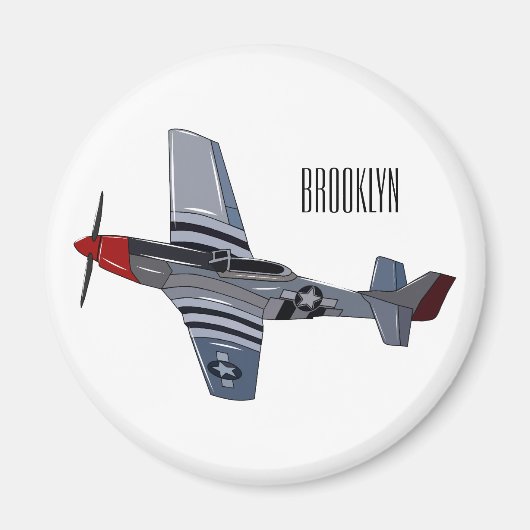 Cartoon-Illustration für Kampfbomber Magnet (Vorne)