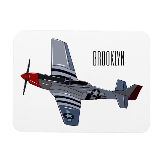 Cartoon-Illustration für Kampfbomber Magnet (Horizontal)