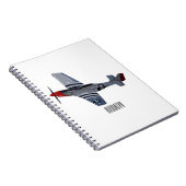 Cartoon-Illustration für Kampfbomber Notizblock (Rechte Seite)