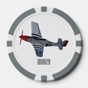 Cartoon-Illustration für Kampfbomber Pokerchips