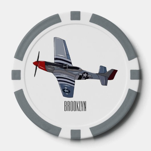 Cartoon-Illustration für Kampfbomber Pokerchips (Vorderseite)