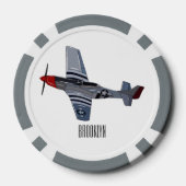 Cartoon-Illustration für Kampfbomber Pokerchips (Rückseite)
