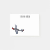 Cartoon-Illustration für Kampfbomber Post-it Klebezettel (Vorderseite)