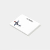 Cartoon-Illustration für Kampfbomber Post-it Klebezettel (angewinkelt)