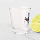 Cartoon-Illustration für Kampfbomber Schnapsglas (Links)
