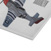 Cartoon-Illustration für Kampfbomber Schneidebrett (Ecke)
